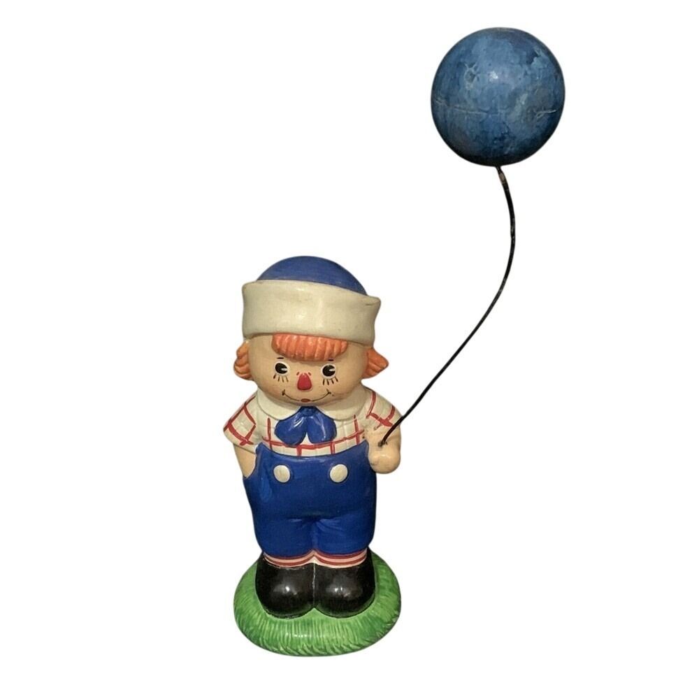 Vintage Norleans Japan Raggedy Ann & Andy Ceramic Figurines Blue Balloon Set 3 - Picture 5 of 6
